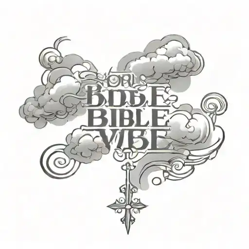 Clouds Surrounding Bible Verse Written In Calligraphy