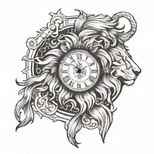Lion And Clock Face
