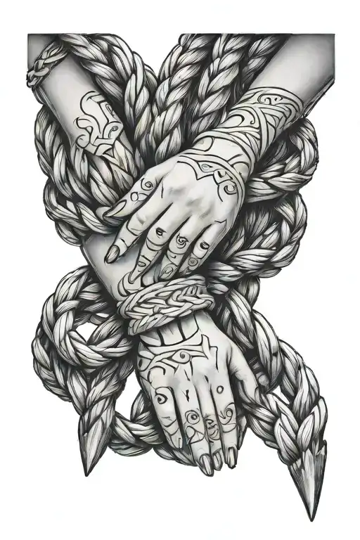 3 Nails Braided In A Line