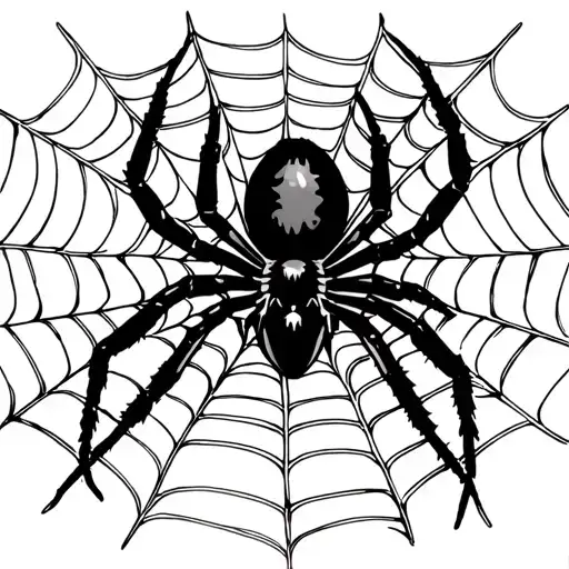 Dfwf In Spiderweb Pattern With Black Widow Spider