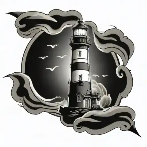 Lighthouse Guiding Ships