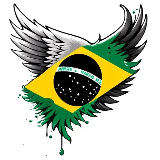 Wing Paint Flag Brazil