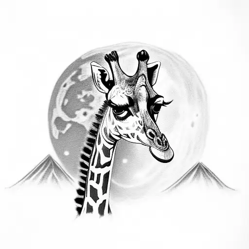 Giraffe Walking On The Moon