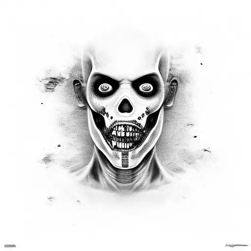 Zombie Mummy In Half Face King Egyptian Sarcophagus