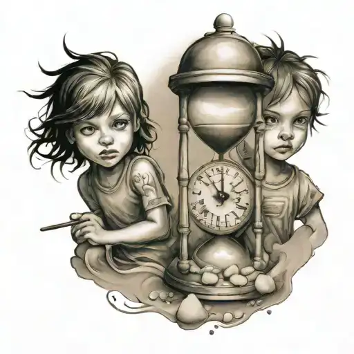 Sand Clock Children Stop Time
