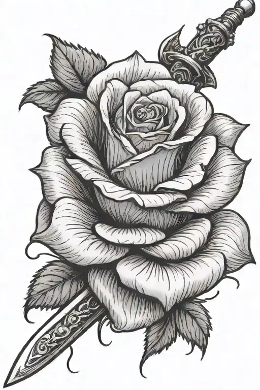 Rose With A Sword Stem