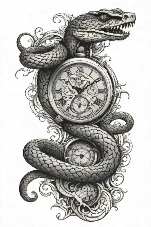Snake And Time Running
