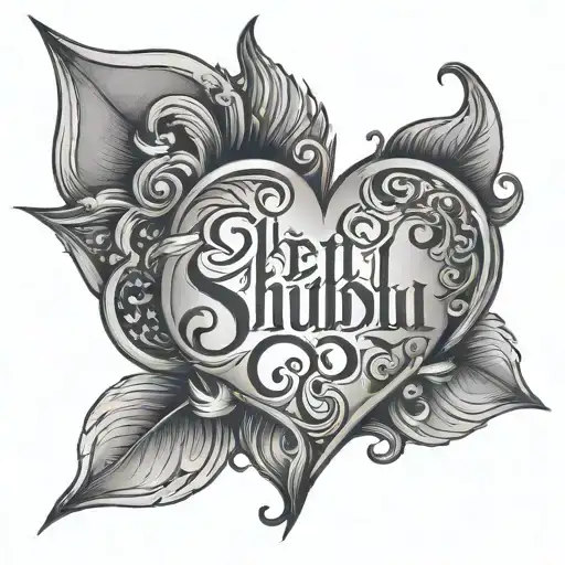 Shubhu Word With Heart Made