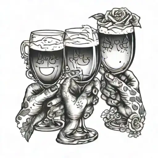 3 Friends Toasting Drinks
