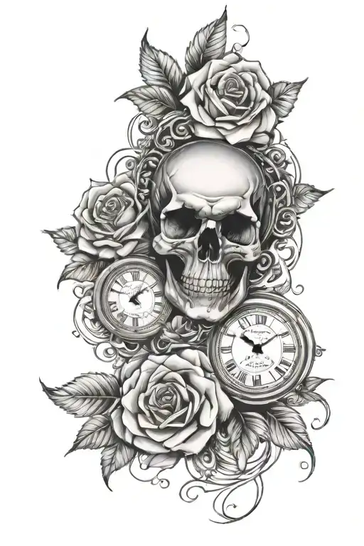 Skull Roses Clocks
