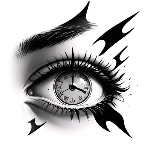 3D Time Clock Inside Eye