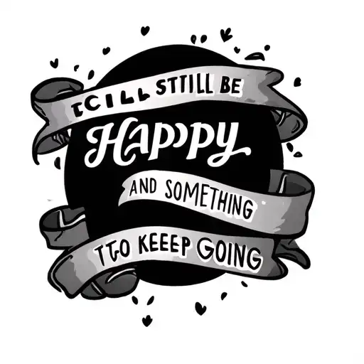 Tattoo Quote About Still Be Happy And Something To Keep Going