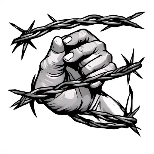 Barbed Wire Bicep Outline In Fine