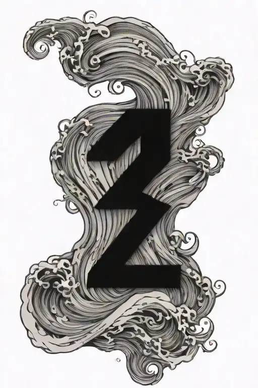 The Number 18 With Simple Waves In The Background