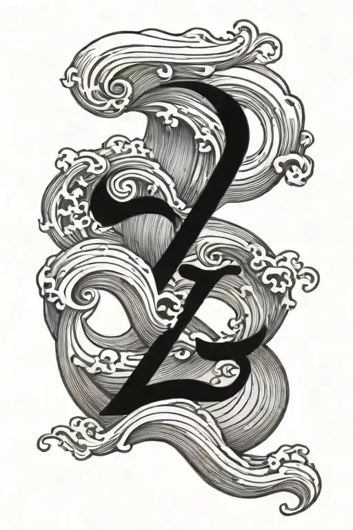 The Number 18 With Waves In The Background