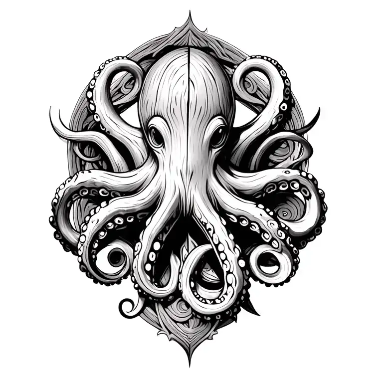 Apothic Wooden Octopus With Triskelion