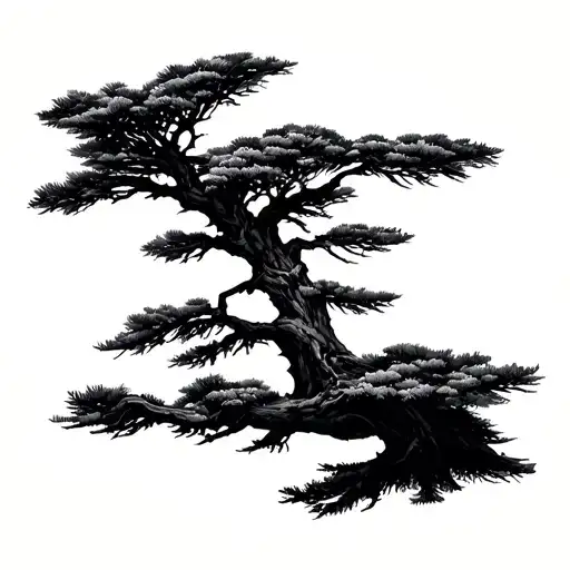 Single Abstract Pine Tree