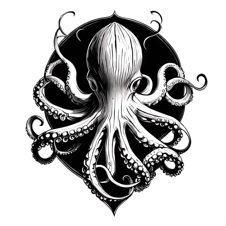 Wooden Octopus With Triskelion