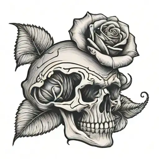 Rose With A Skull Biting On It