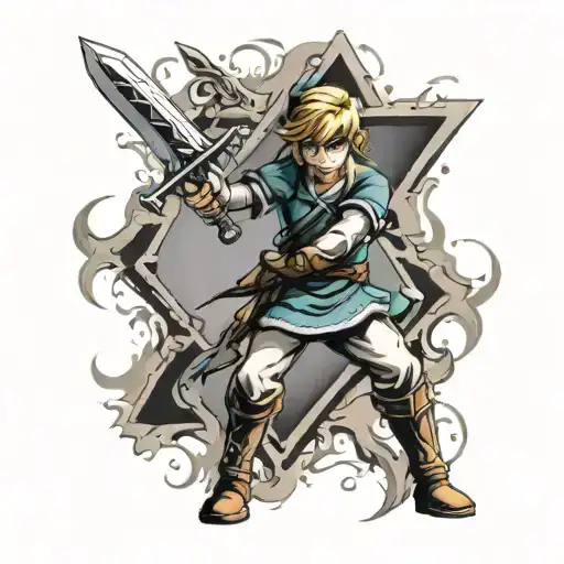 Link Pulling The Master Sword