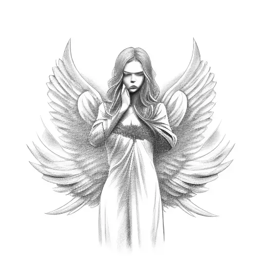 Female Guardian Angel With Blurred Face