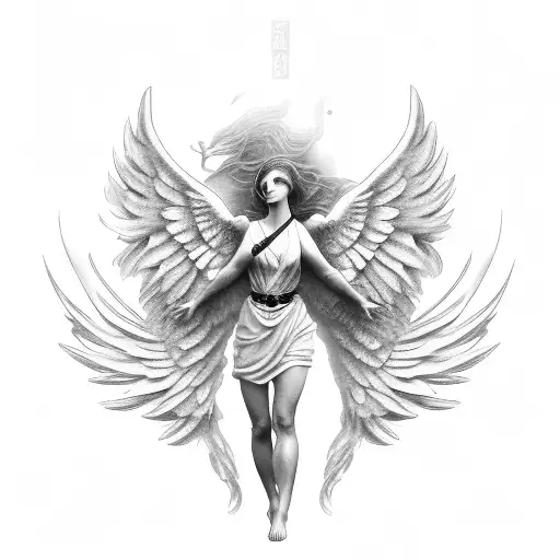 Female Guardian Angel With Blurred Face