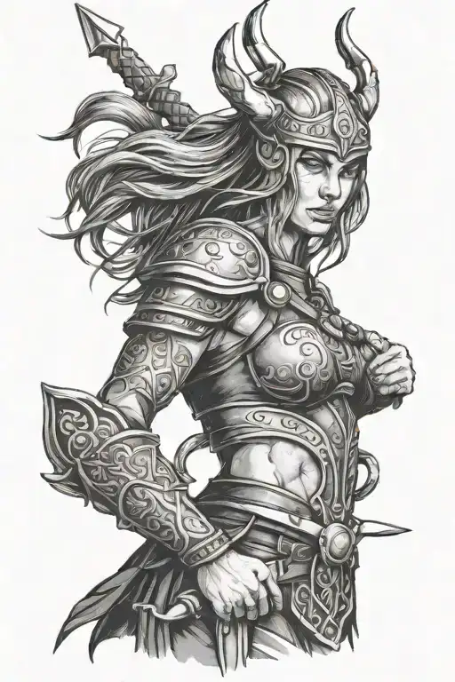Female Viking Warrior Wielding