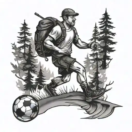 Man Hiking Football Music Note