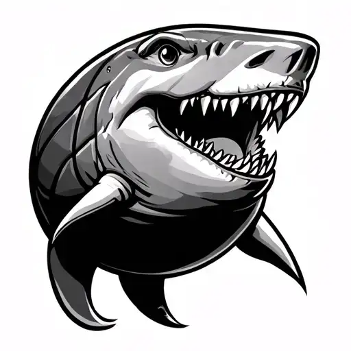 Tattoo On The Hand Jaw Shark Basketball