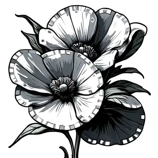 Poppy Flower Casino Chips