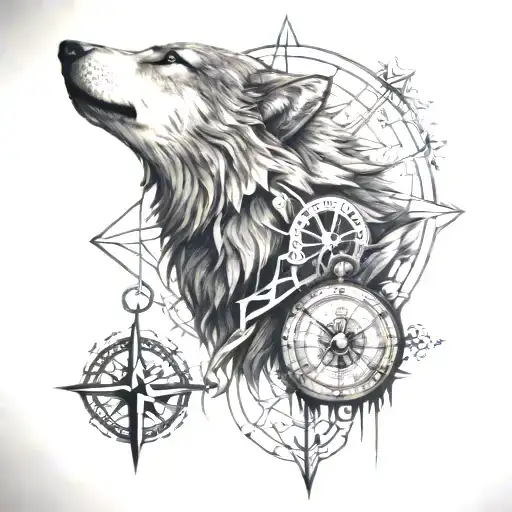 Wolf And Compass
