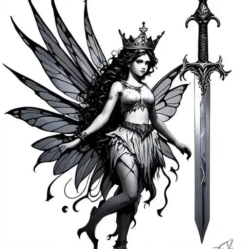 Fairy With Crown And Sword