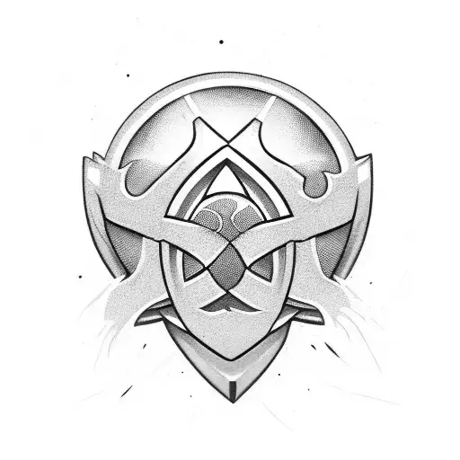 A Stylized Gang Symbol With A Basketball Incorporated