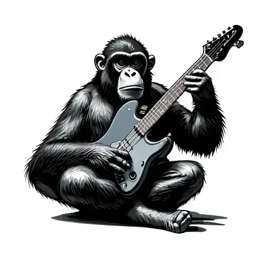 Draw A Sketch Of A Roland Sp404a Playing A Monkey Dressed In Stone Island