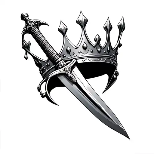 Sword Going Through The Middle Of A Crown