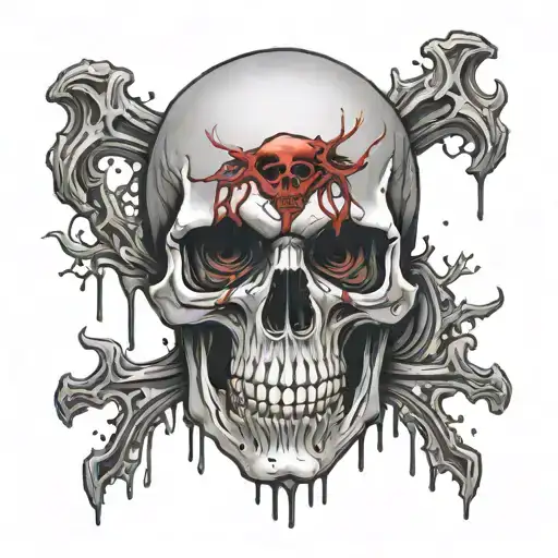 Skull And Blood Dripping