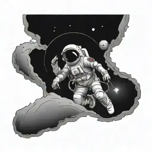 Black Hole And Astronaut Falling