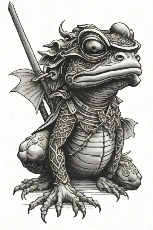 Close Up Of Japanese Samurai Frog