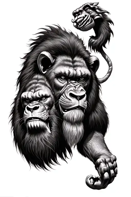 Lion And King Kong Leg Sleeve