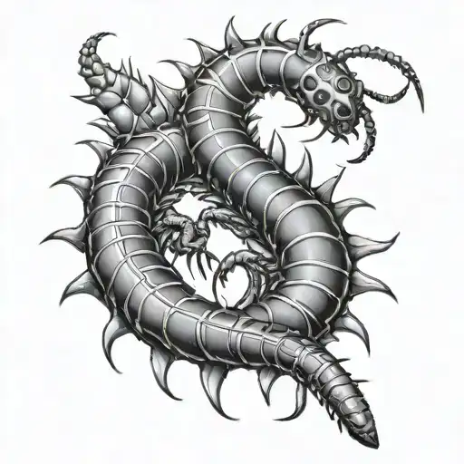 Scolopendra In Black And White