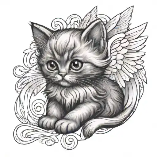 Persian Kitten With Angel Wings