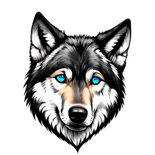 Wolf With Blue Eyes