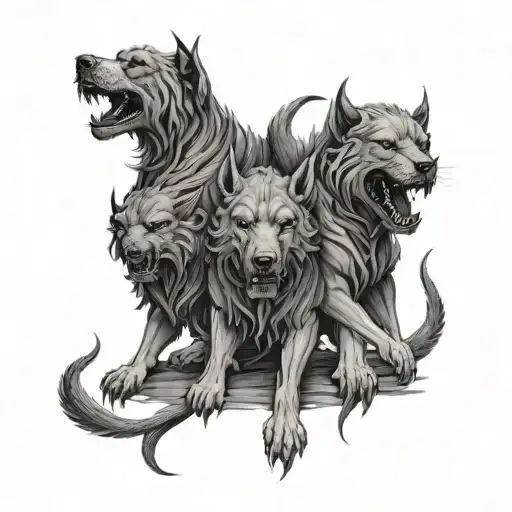 Cerberus With Hell's Portal Radiating Darkness