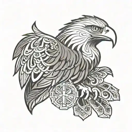 Polynesian Eagle On Shoulder