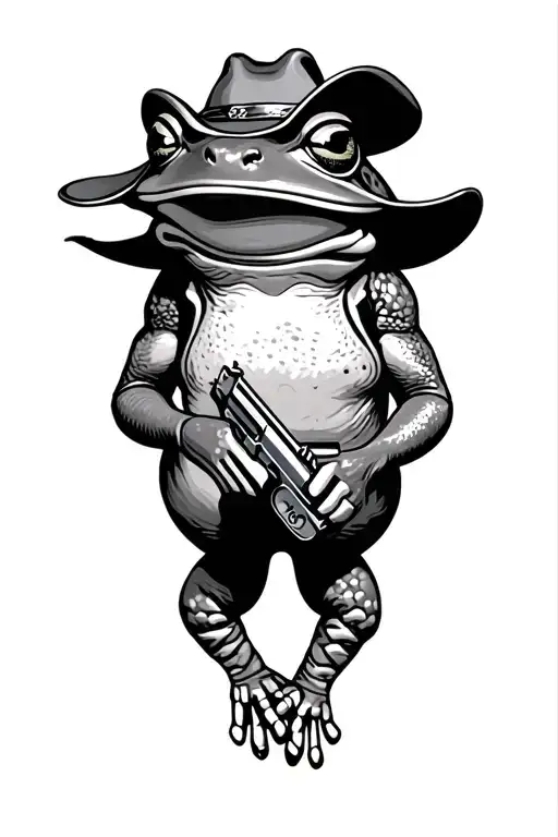 Cowboy Frog Holding Gun