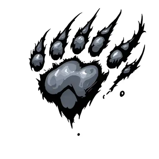 Dogs Paw Print Evil Style With Scratch
