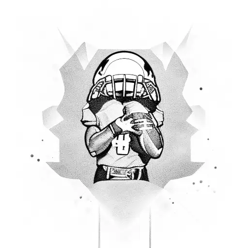 A Football Player With A Beer Bottle As Their Head