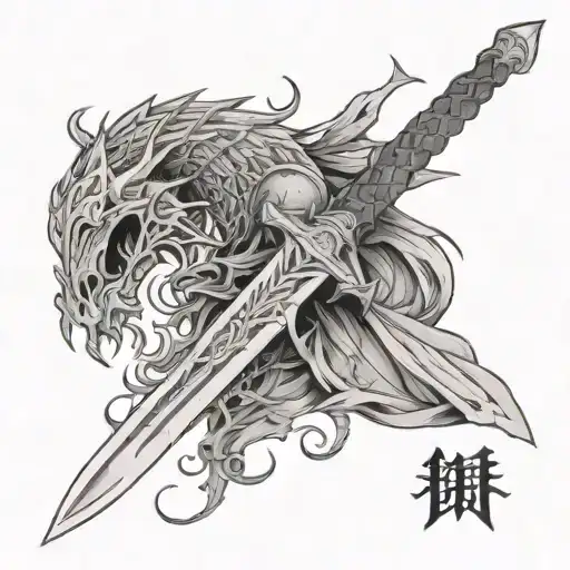 Berserk Dragonslayer Sword Minimal Tattoo Design