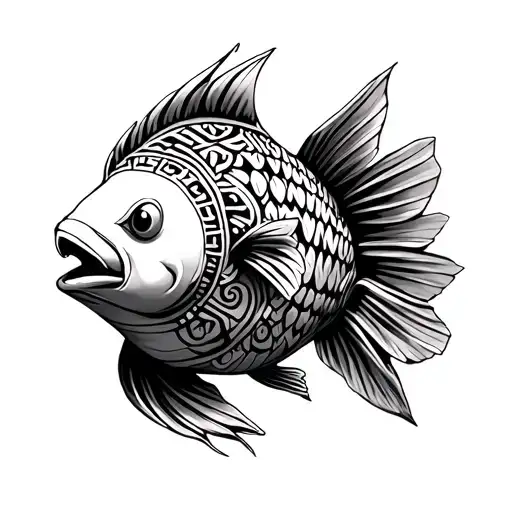 Ancient Magikarp With Aztec Patterns