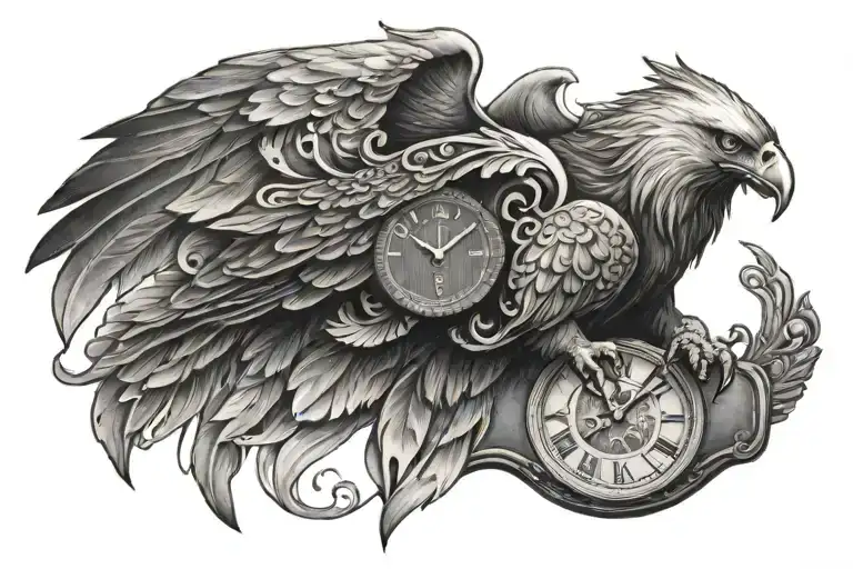 An Eagle Combine A Clock